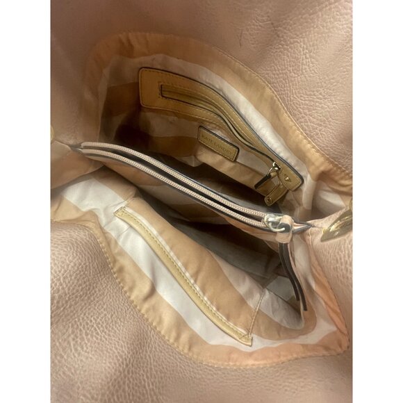 brown faux leather bag snap close strap 2 large inner pouches READ - Picture 7 of 10